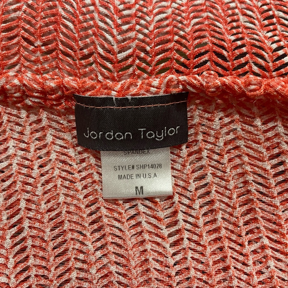 Jordan Taylor Coral & White herringbone Cover-up M - Picture 6 of 7